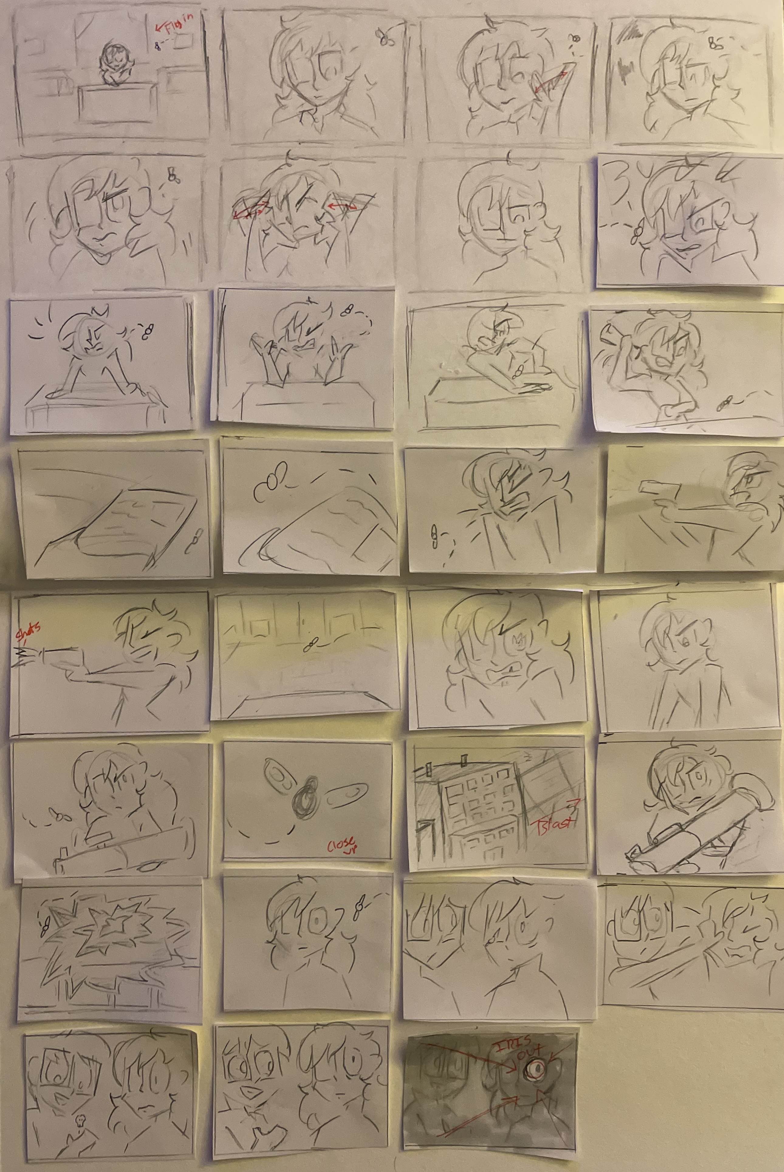 story board of willis and the fly o.o